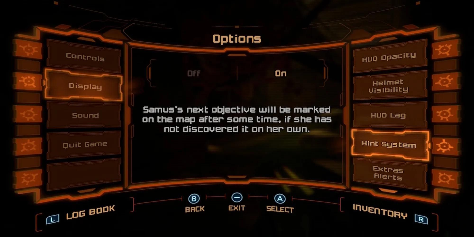 Metroid Prime Remastered Hint System Explanation in Options Menu