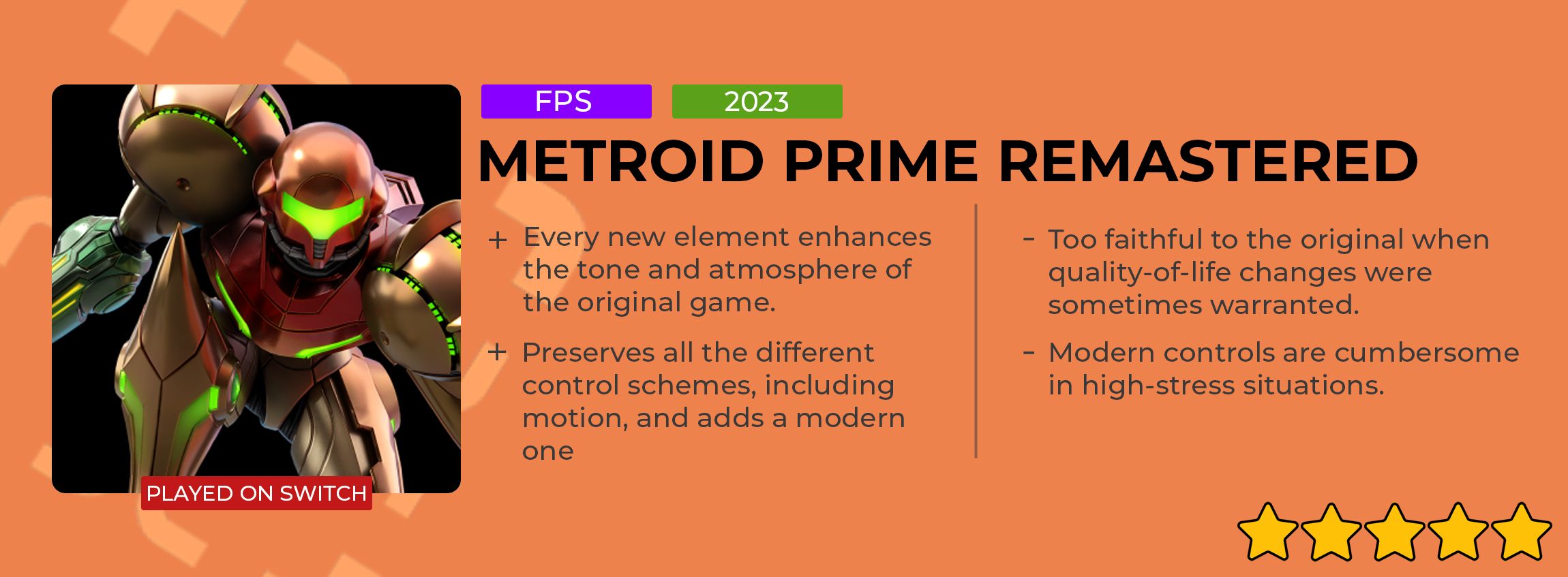 Metroid Prime review card