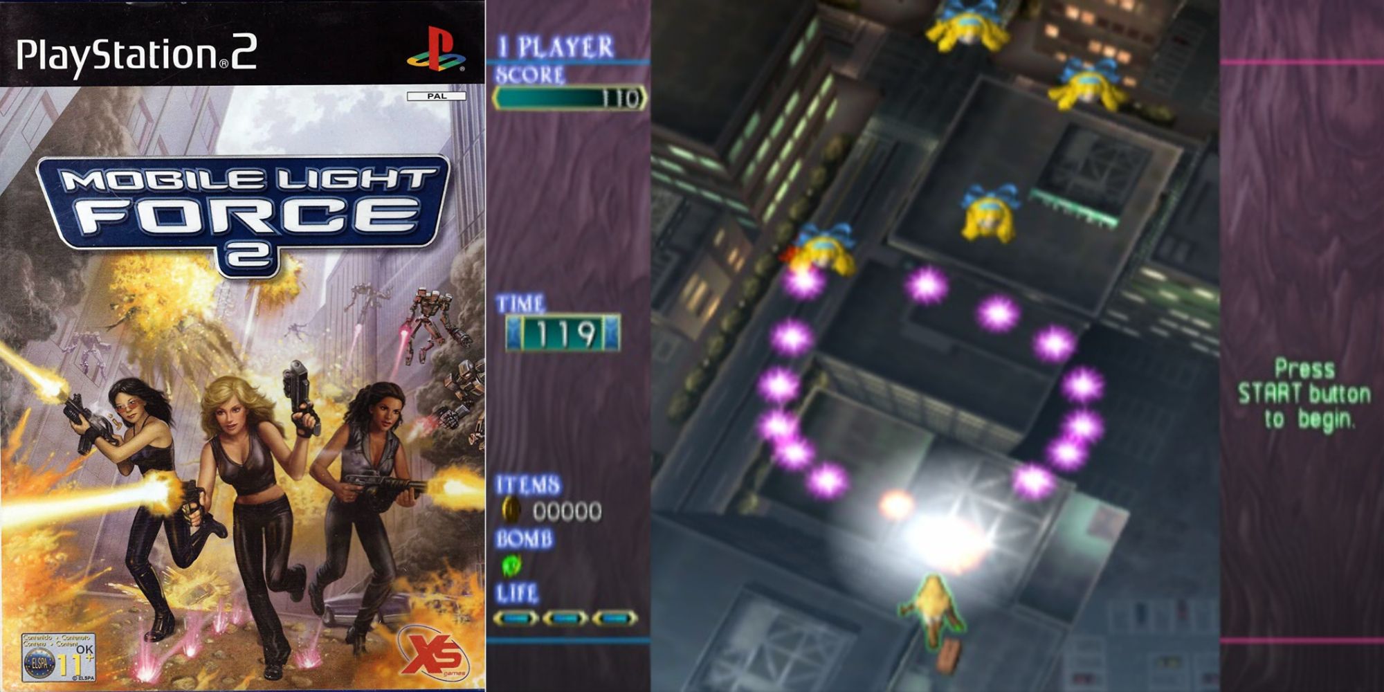 Mobile Light Force 2 cover art and a screenshot of the game.