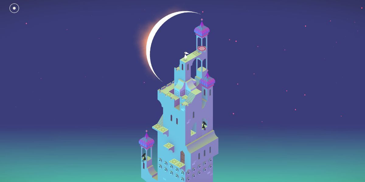 Monument Valley Puzzle Tower With Crescent Moon