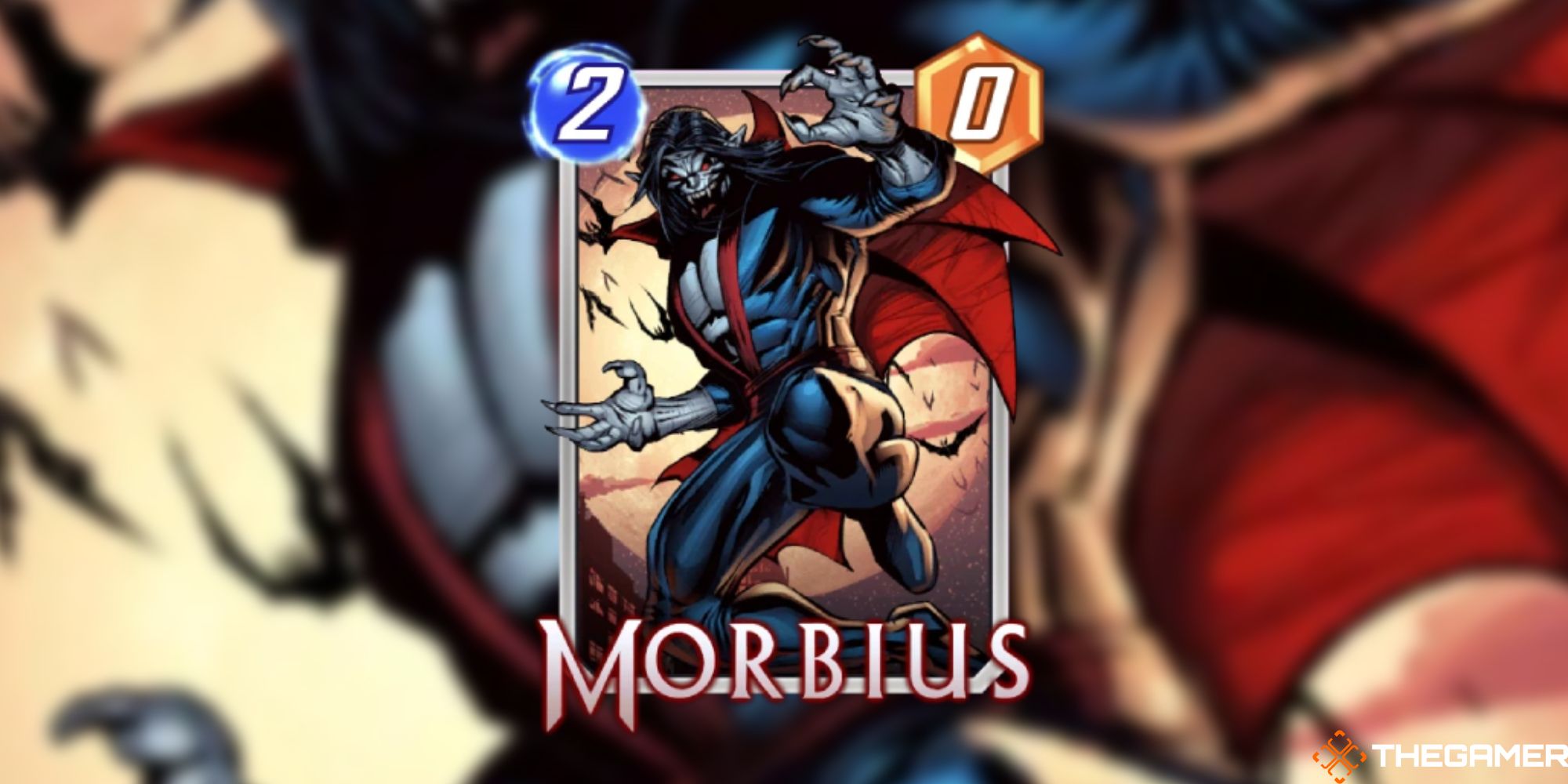 Card art of Morbius by Joverine and Ryan Kinnaird from Marvel Snap