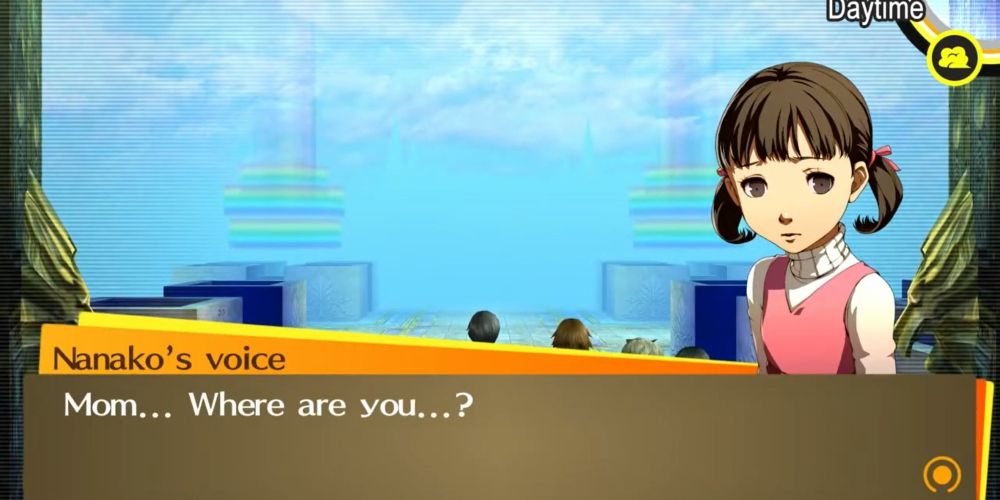 Nanako asking where her mom is in Heaven in Persona 4 Golden