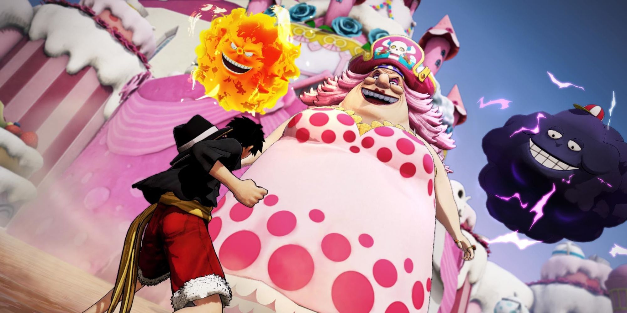 One Piece Pirate Warriors 4 Screenshot Of Monkey D. Luffy Fighting Large Pirate
