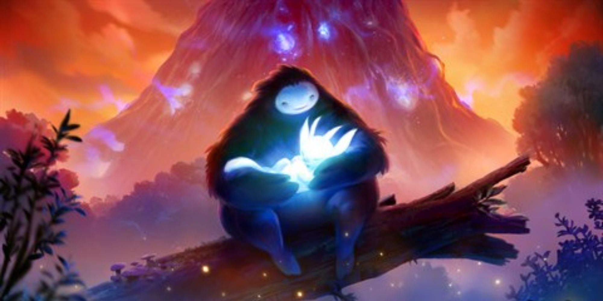 Ori being cradled by their adoptive mother in Ori And The Blind Forest