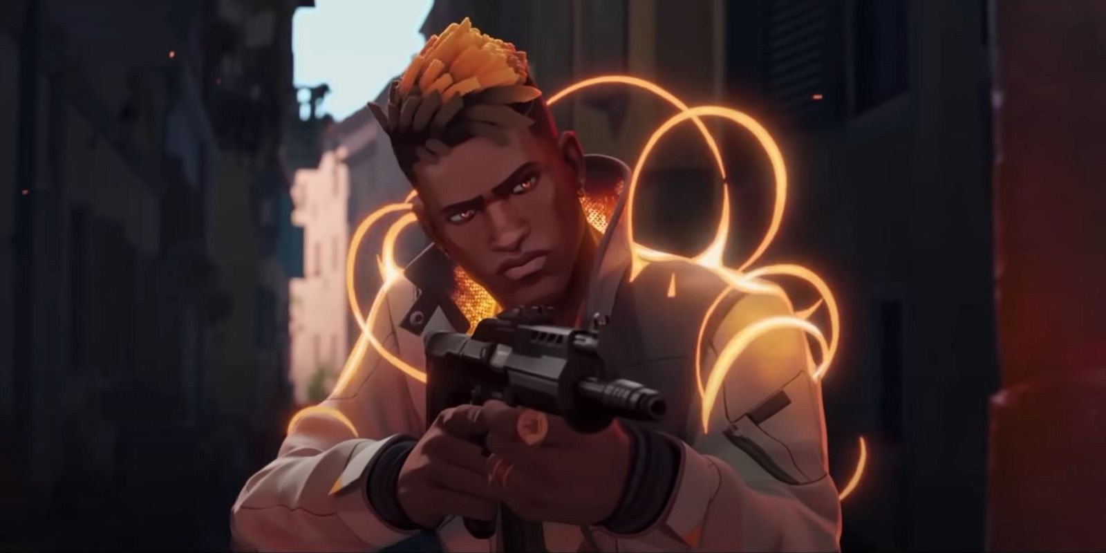 Phoenix Holding A Vandal Rifle While He Is Surrounded By A Fiery Glow