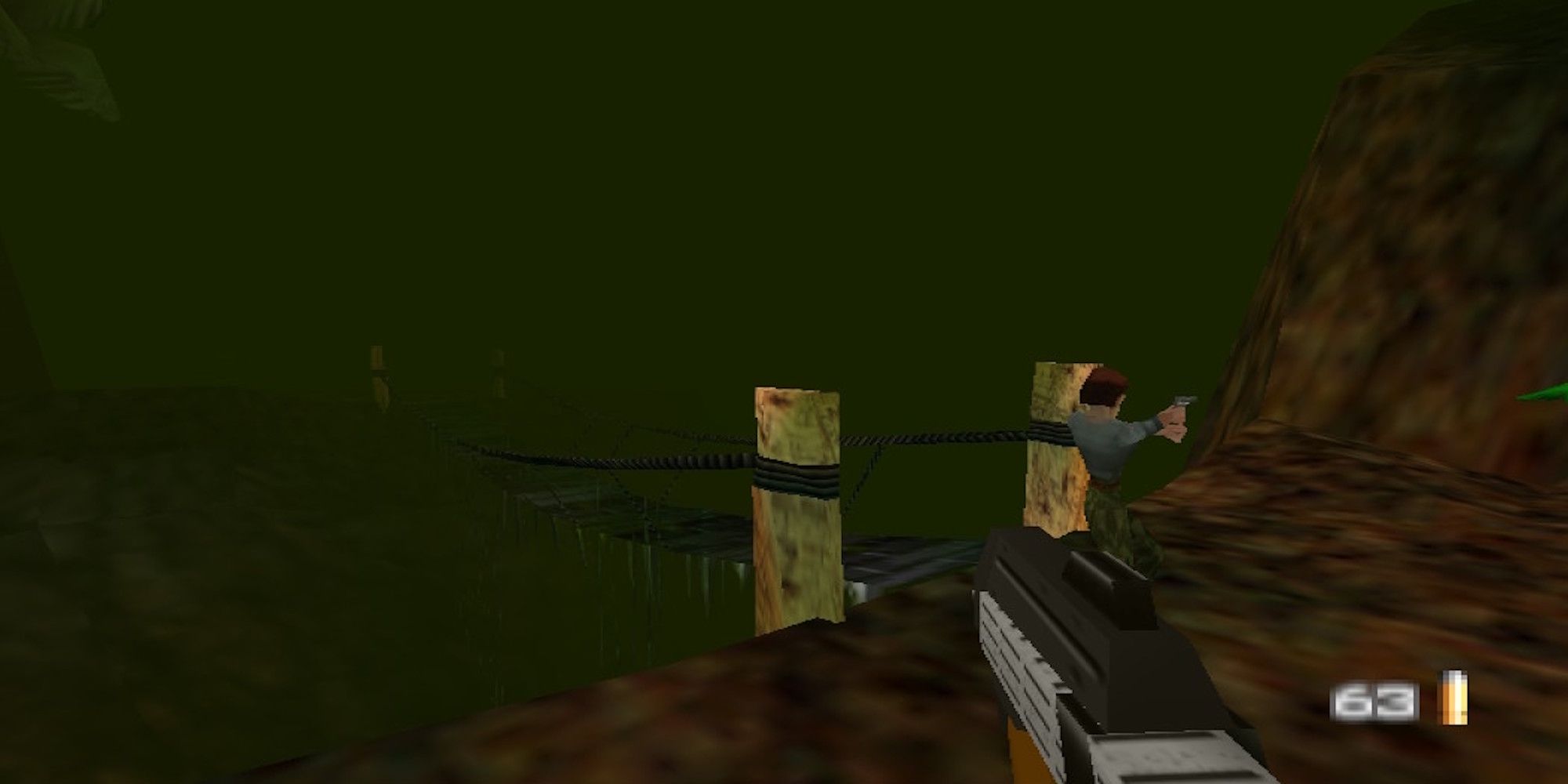 RCP-90 Equipped Goldeneye 007 Natalya in frame in Jungle level.