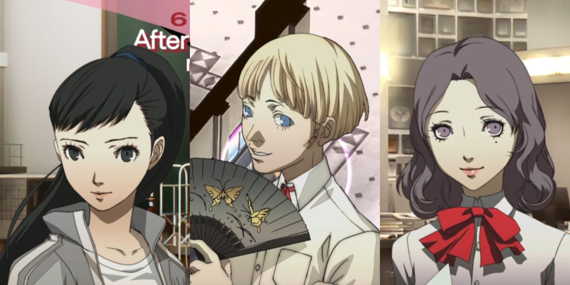 rio, bebe, and saori, some of the female protagonist's school social links in persona 3 portable