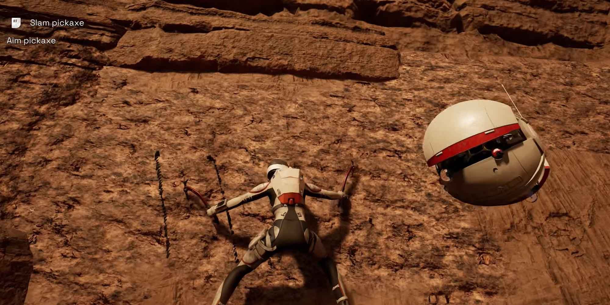 Rock Climbing on the surface of Mars in Deliver Us Mars