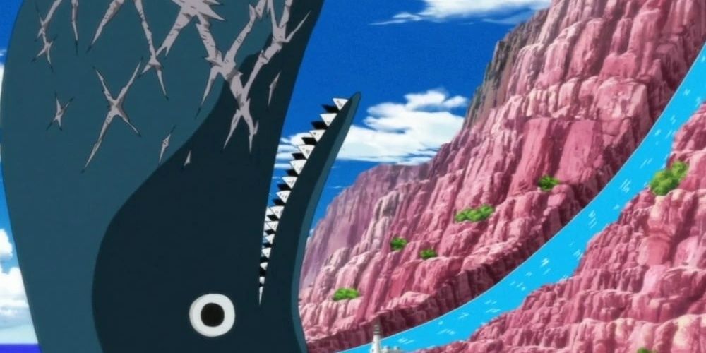 Laboon guarding Reverse Mountain in the One Piece anime