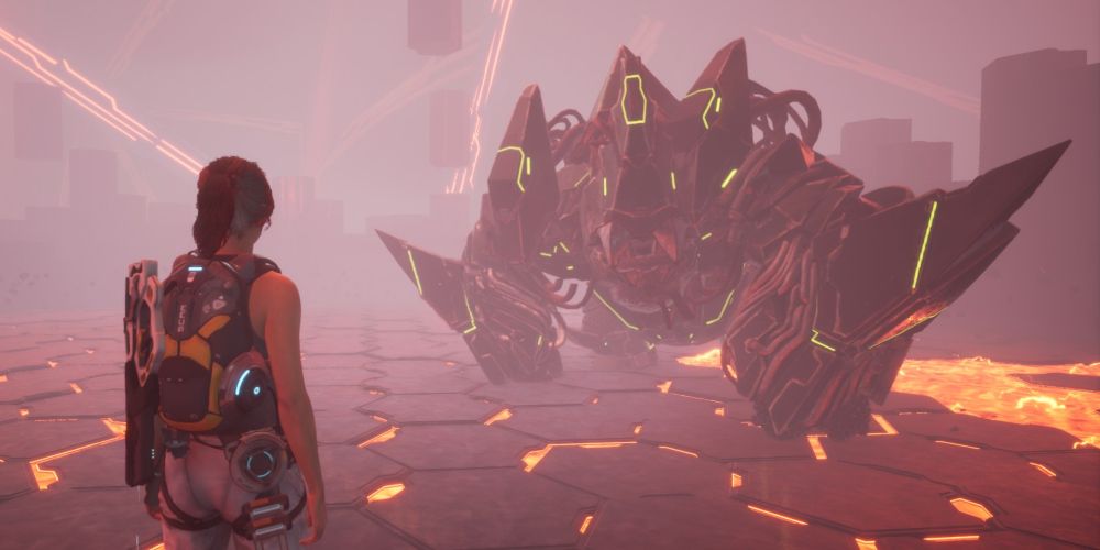 kate ward confronts the omega, the final boss in scars above