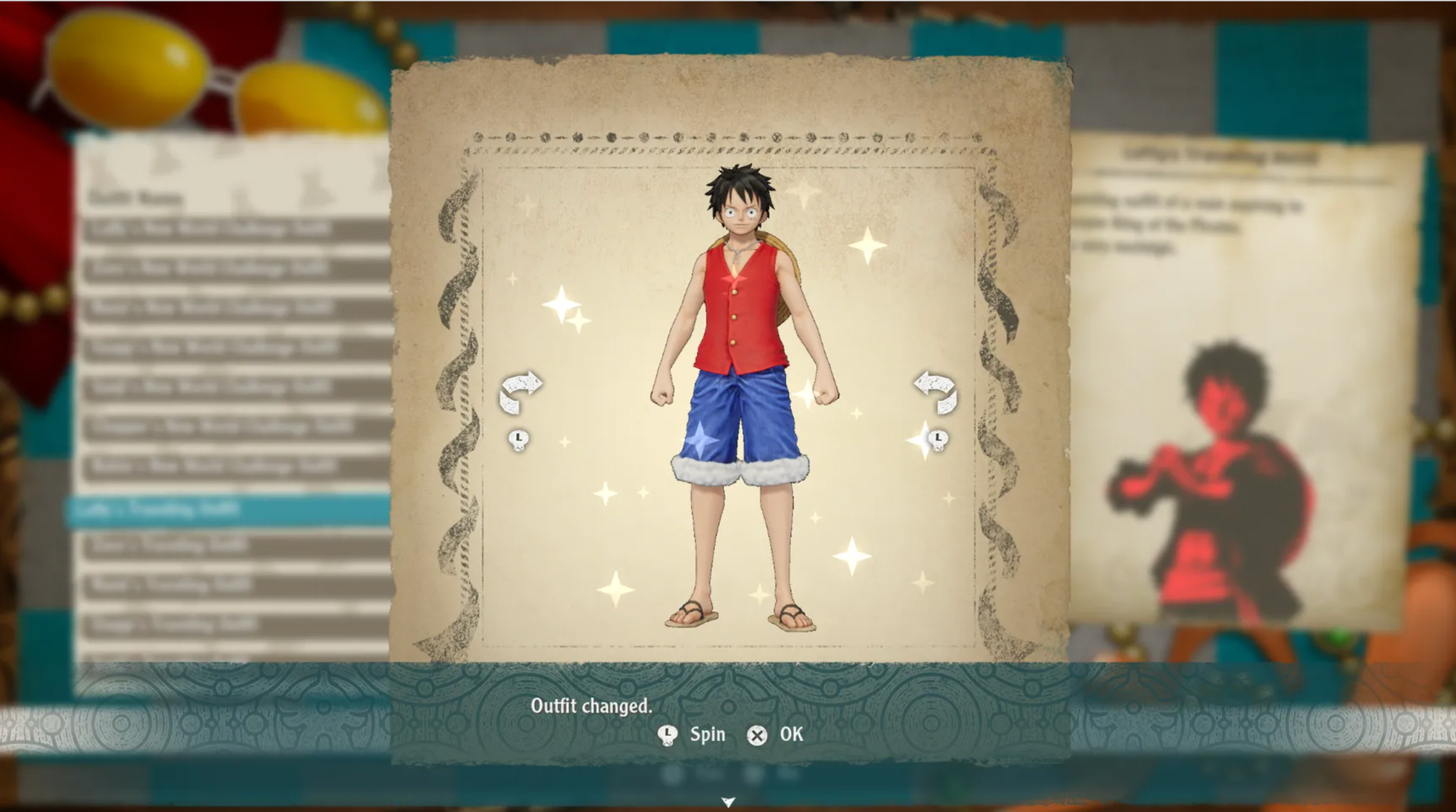 One Piece Odyssey Luffy Traveling outfit