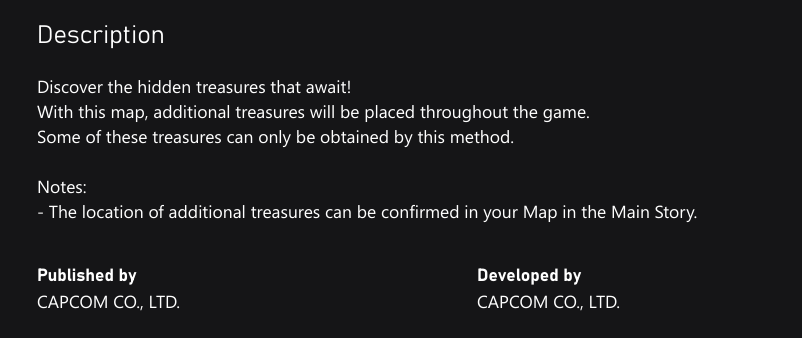 Resident Evil 4's treasure map DLC.