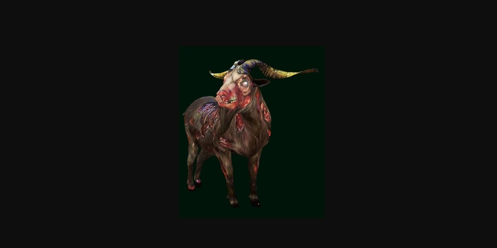 A close-up image of a devil goat as it appears in-game in Far Cry 3 Blood Dragon from the data console bestiary.