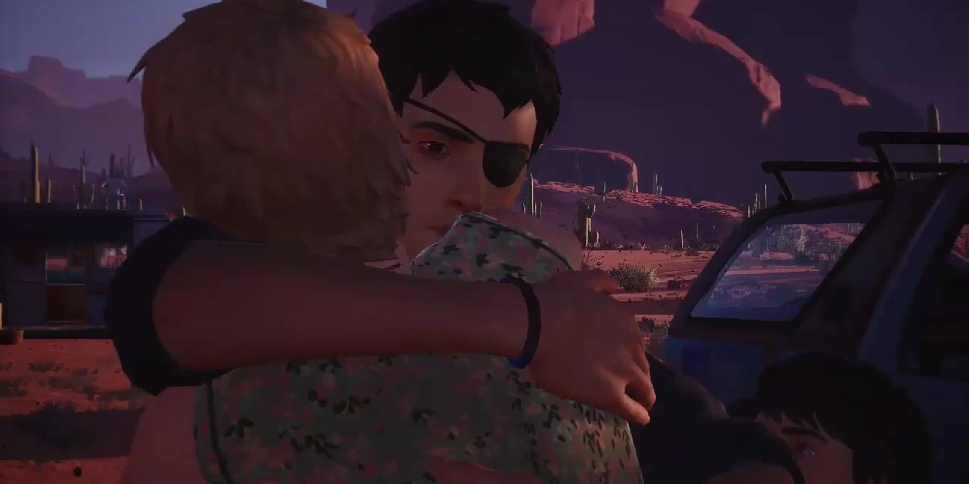Sean embracing his mom in one of the most emotional moments of the game before heading for the Border in Life is Strange 2