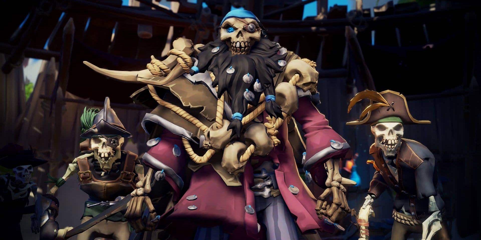 Lord Graymarrow and his crew in Sea of Thieves