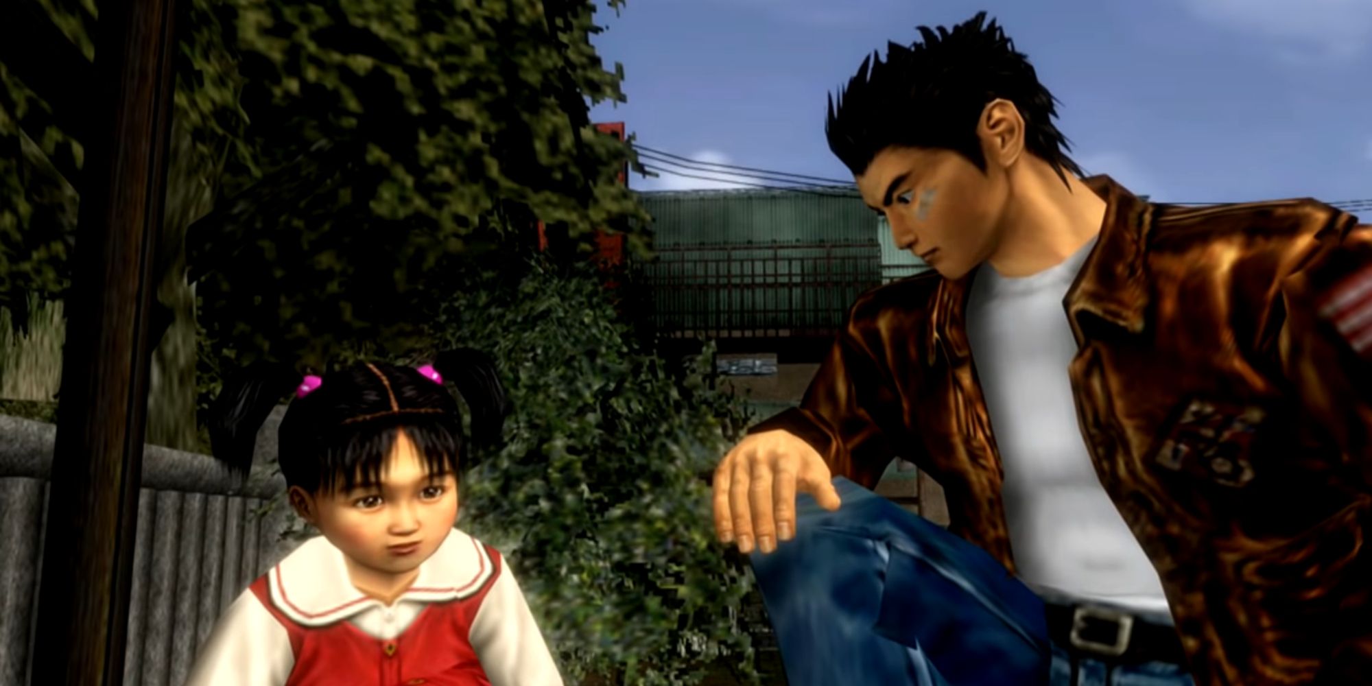 Shenmue Screenshot Of Ryo Hazuki Looking At Child