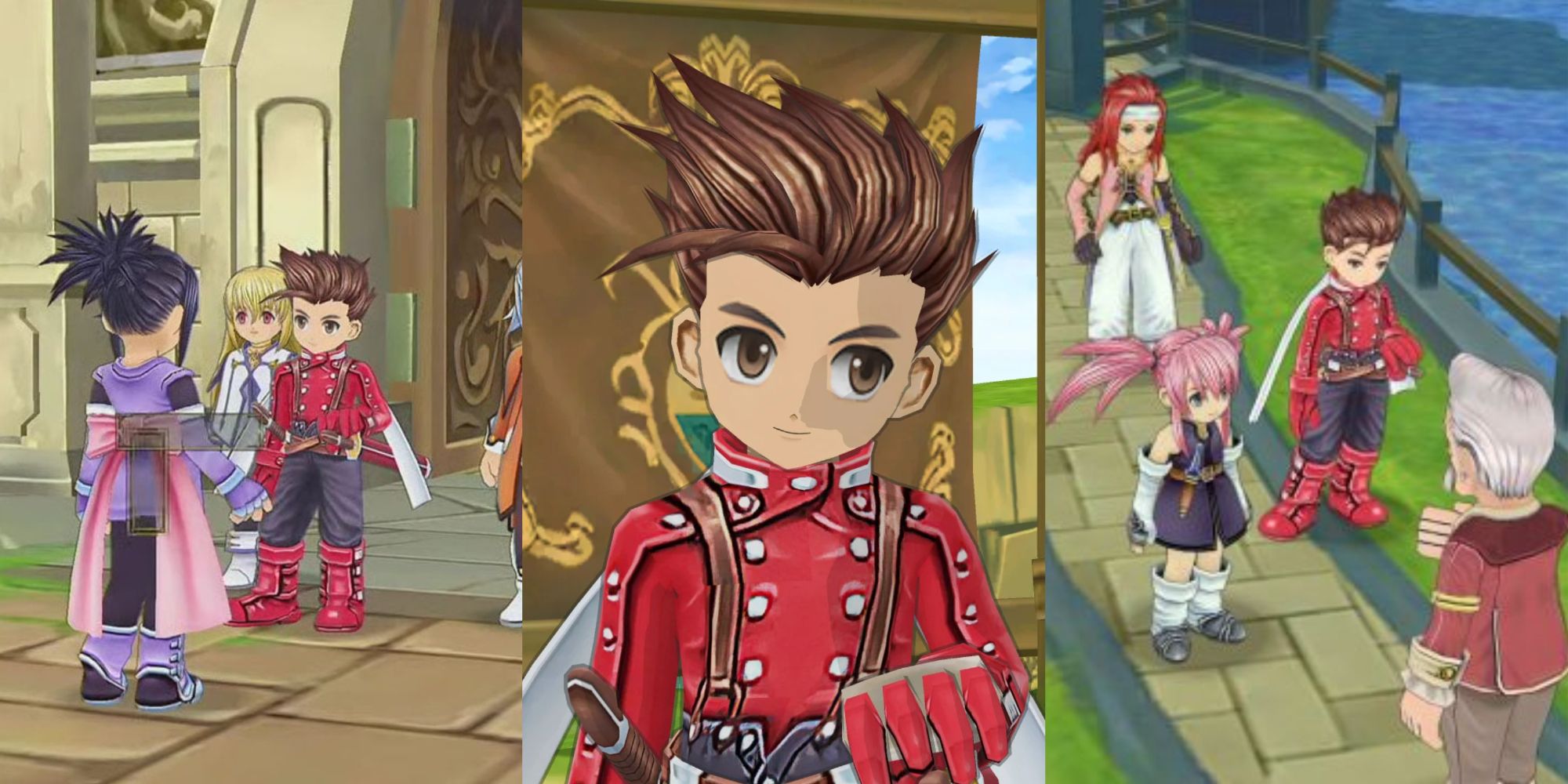 split image of Lloyd, confronting Sheena, and a butler