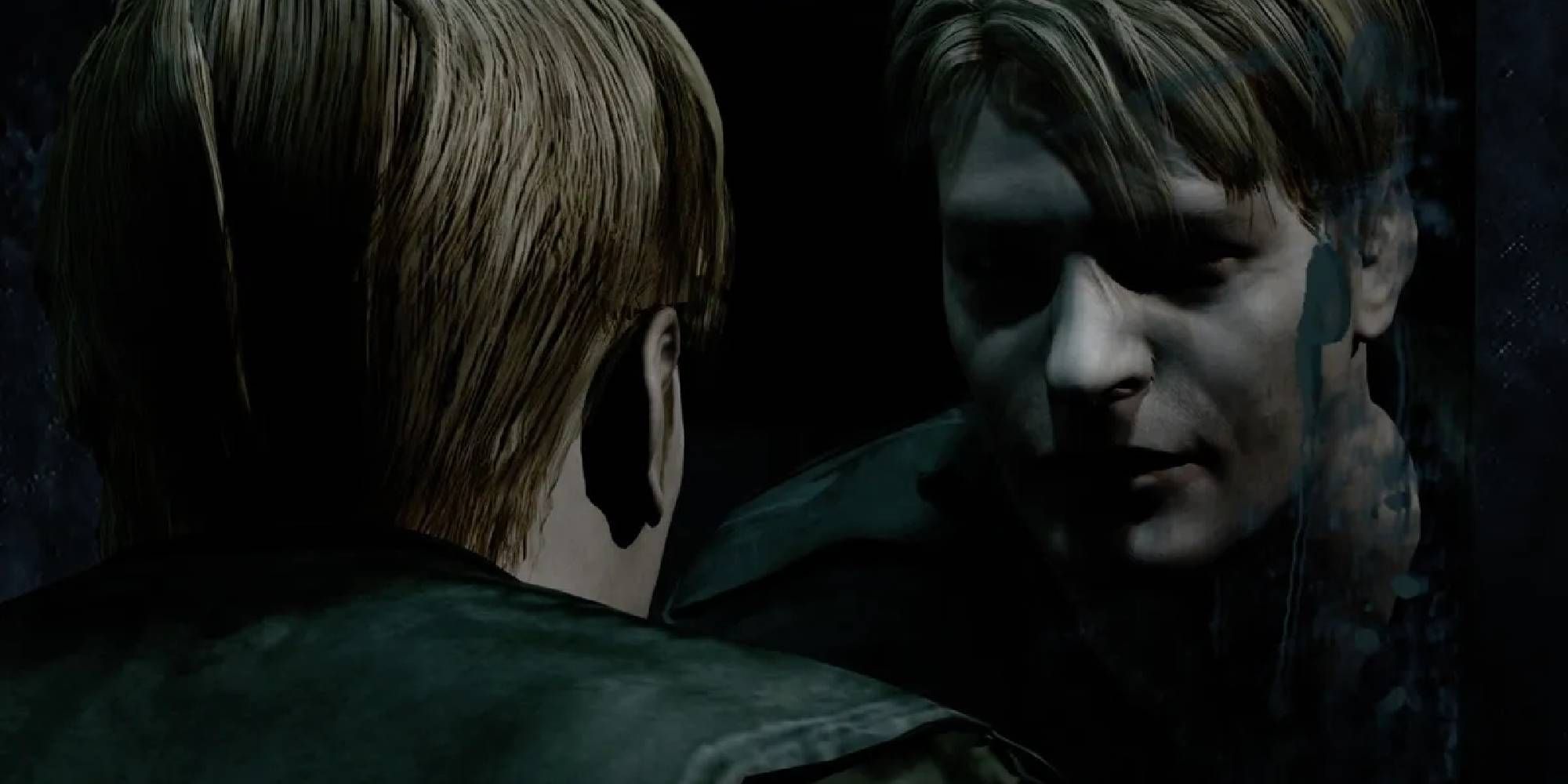 Silent Hill 2 - James looking in the mirror in the game's opening