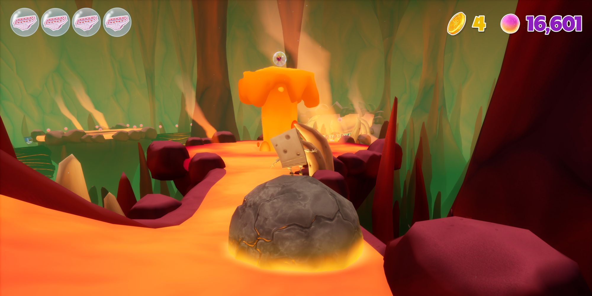 SpongeBob Cosmic Shake Screenshot Of Hot Object On Top of Lava
