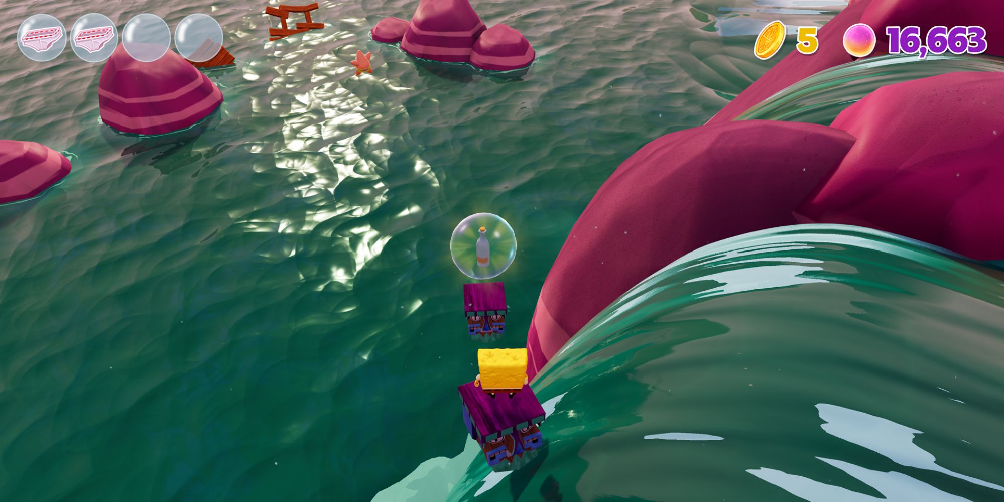 SpongeBob Cosmic Shake Screenshot Of Refreshment Atop Block