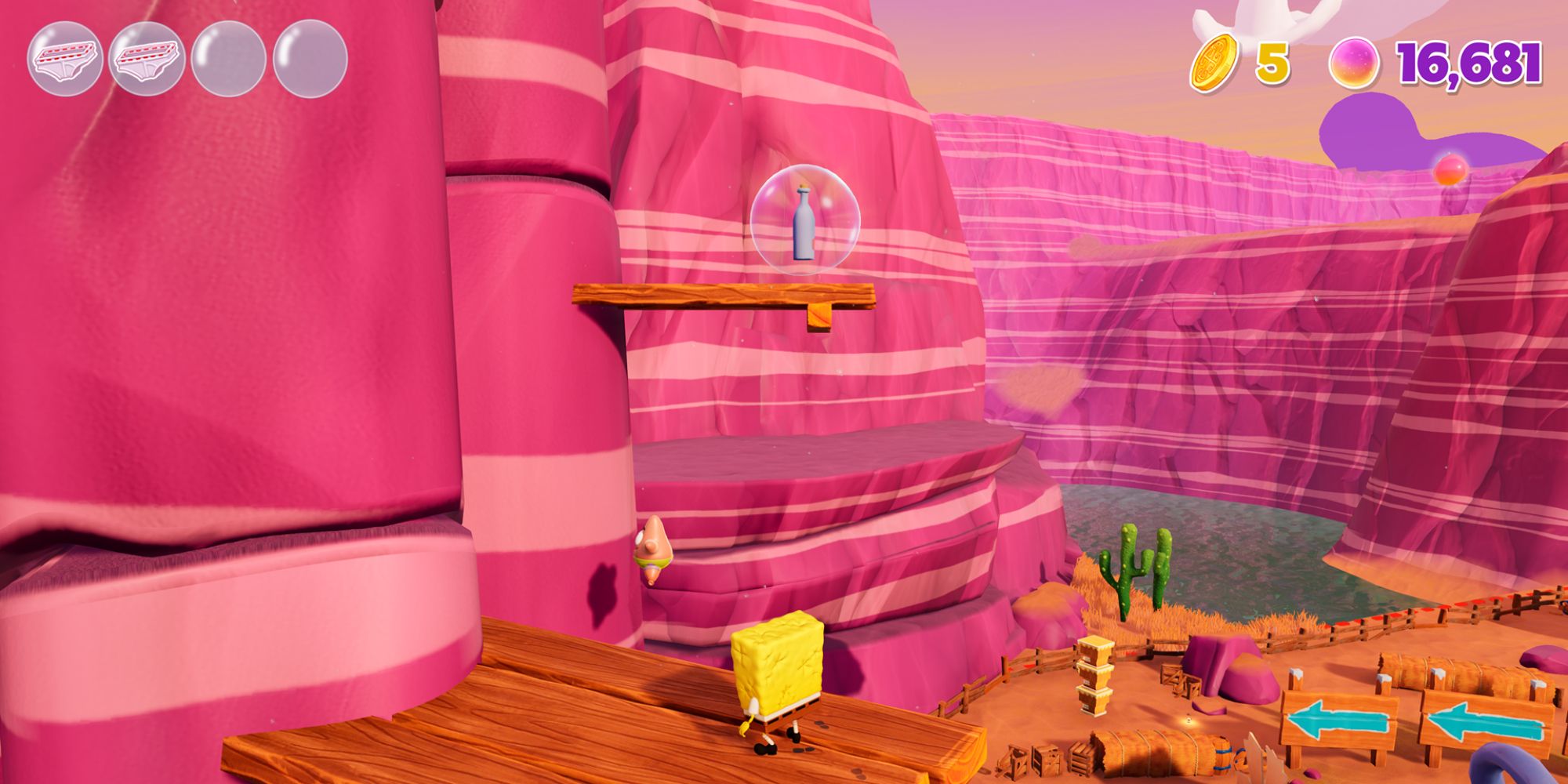 SpongeBob Cosmic Shake Screenshot Of Refreshment On Above Platform