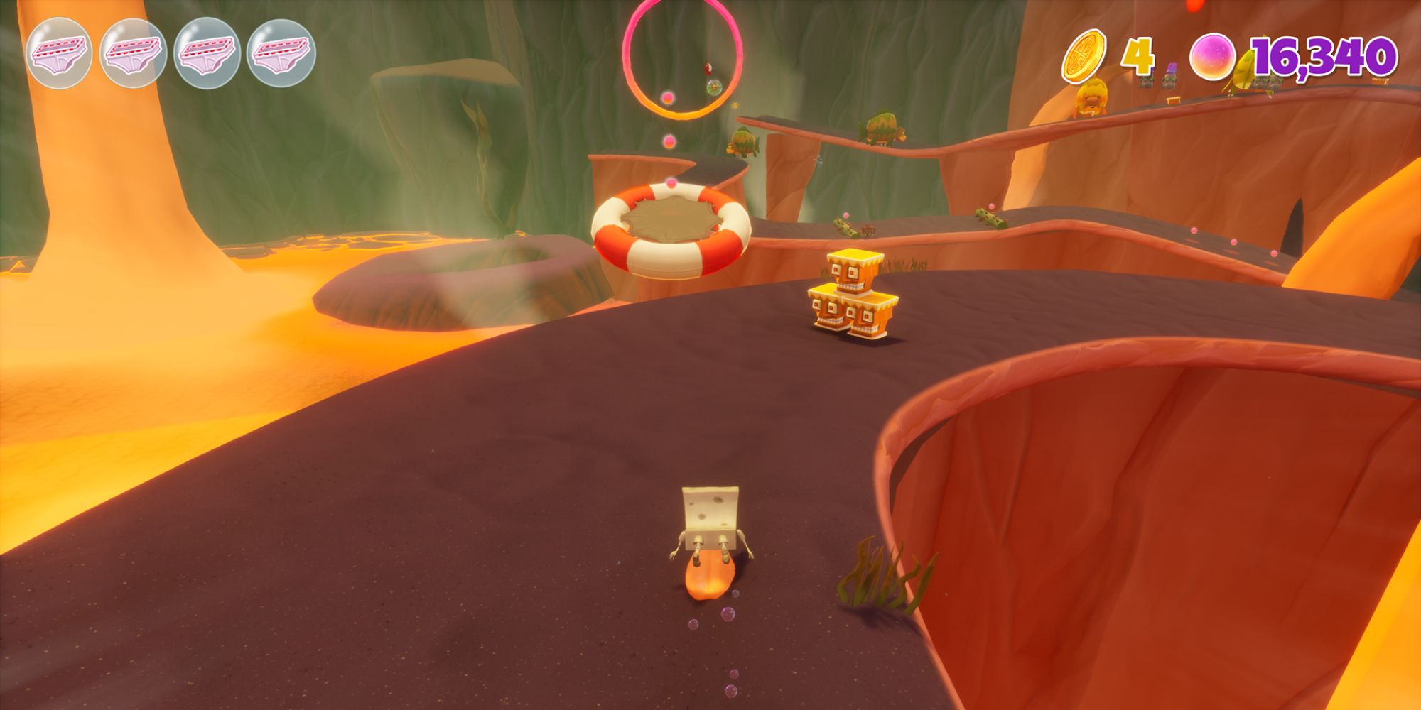 SpongeBob Cosmic Shake Screenshot Of Trampoline Next To Track