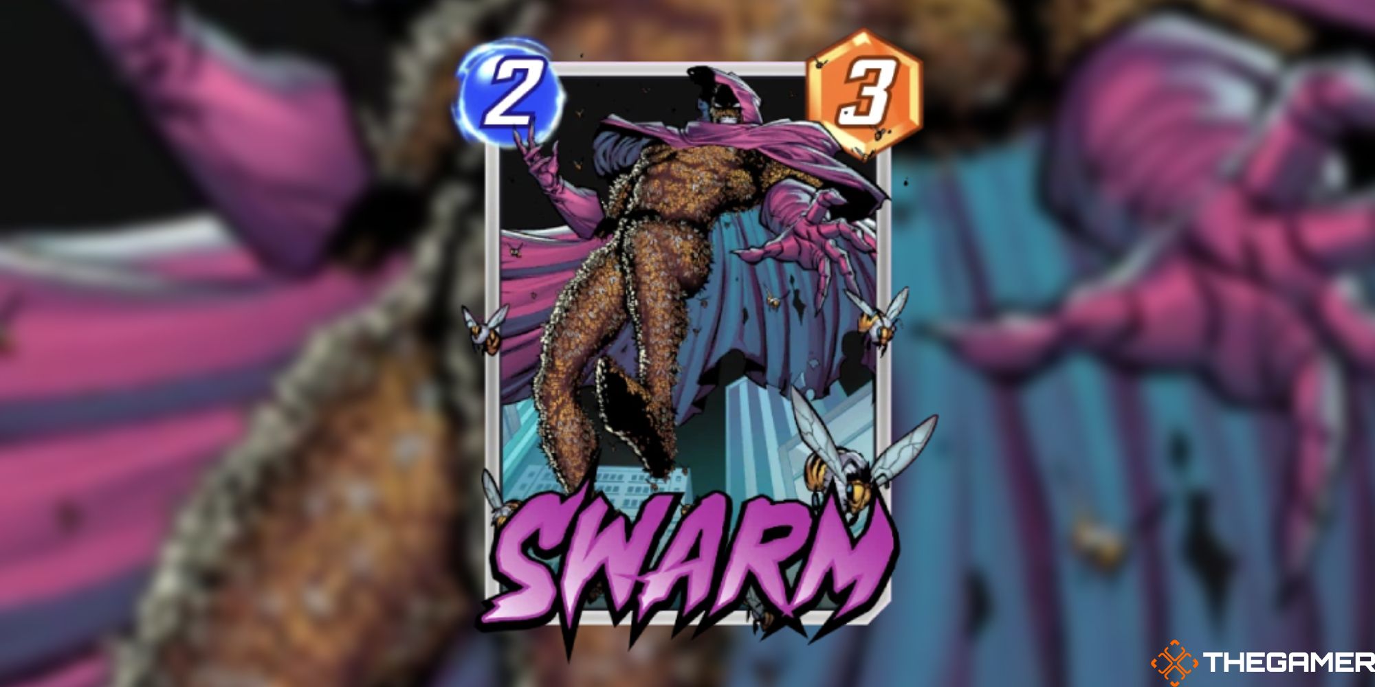 Card art of Swarm by Eric Guerrero and Ryan Kinnaird from Marvel Snap