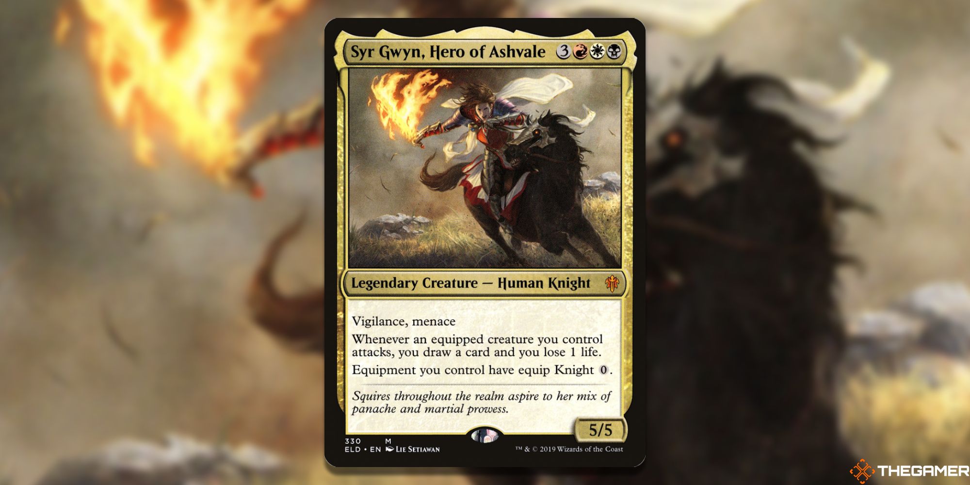 Image of the Syr Gwyn, Hero of Ashvale card in Magic: The Gathering, with art by Lie Setiawan