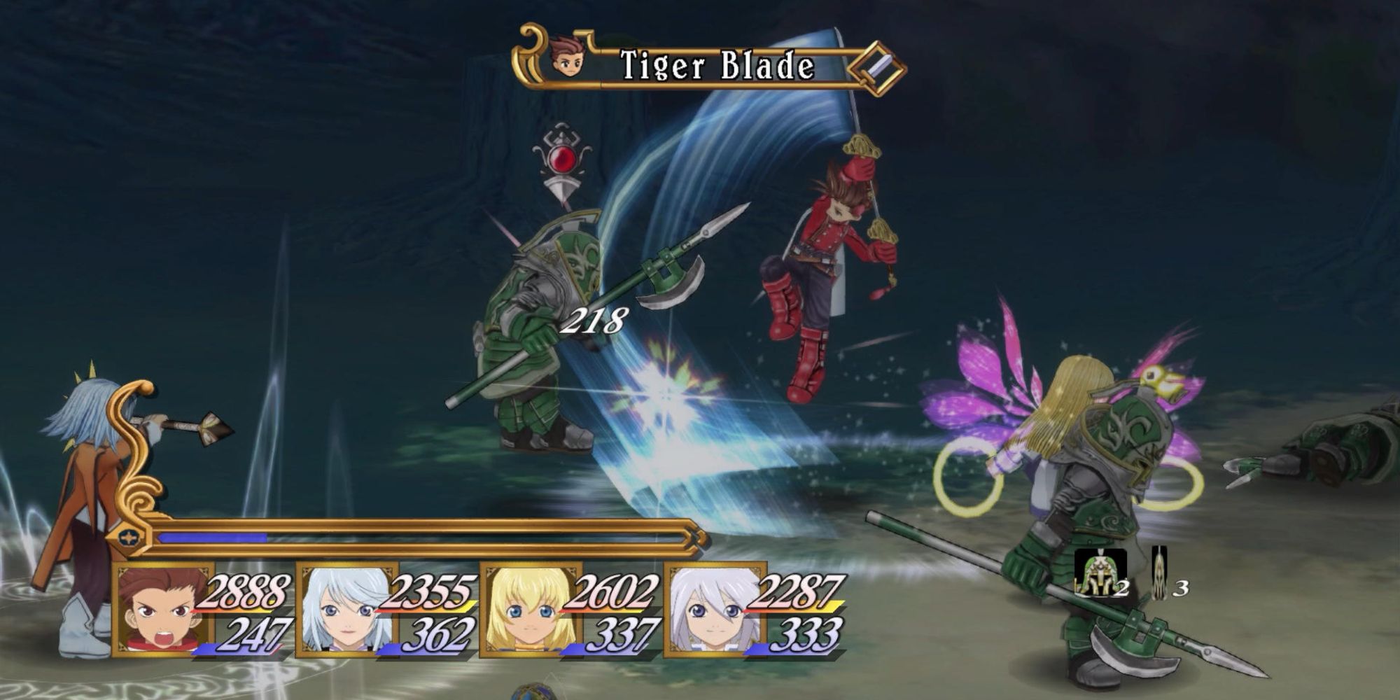 Lloyd performing his Tiger Blade Tech in Tales of Symphonia Remastered