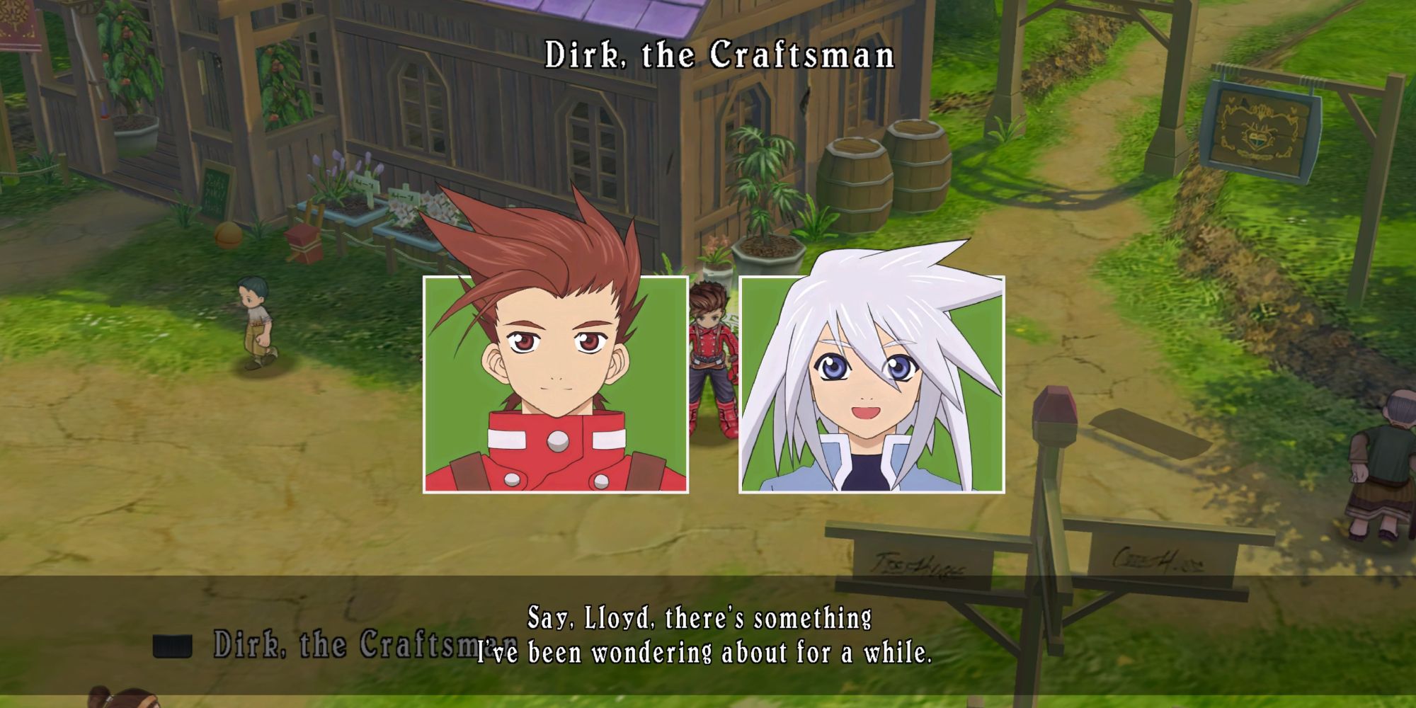 Lloyd and Genis talking during one another during a Skit in Tales of Symphonia Remastered