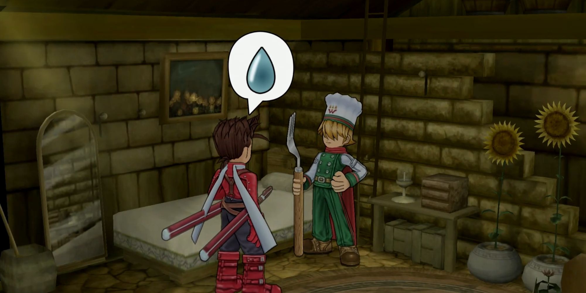 Lloyd discovering the Wonder Chef in Asgard for the first time in Tales of Symphonia Remastered