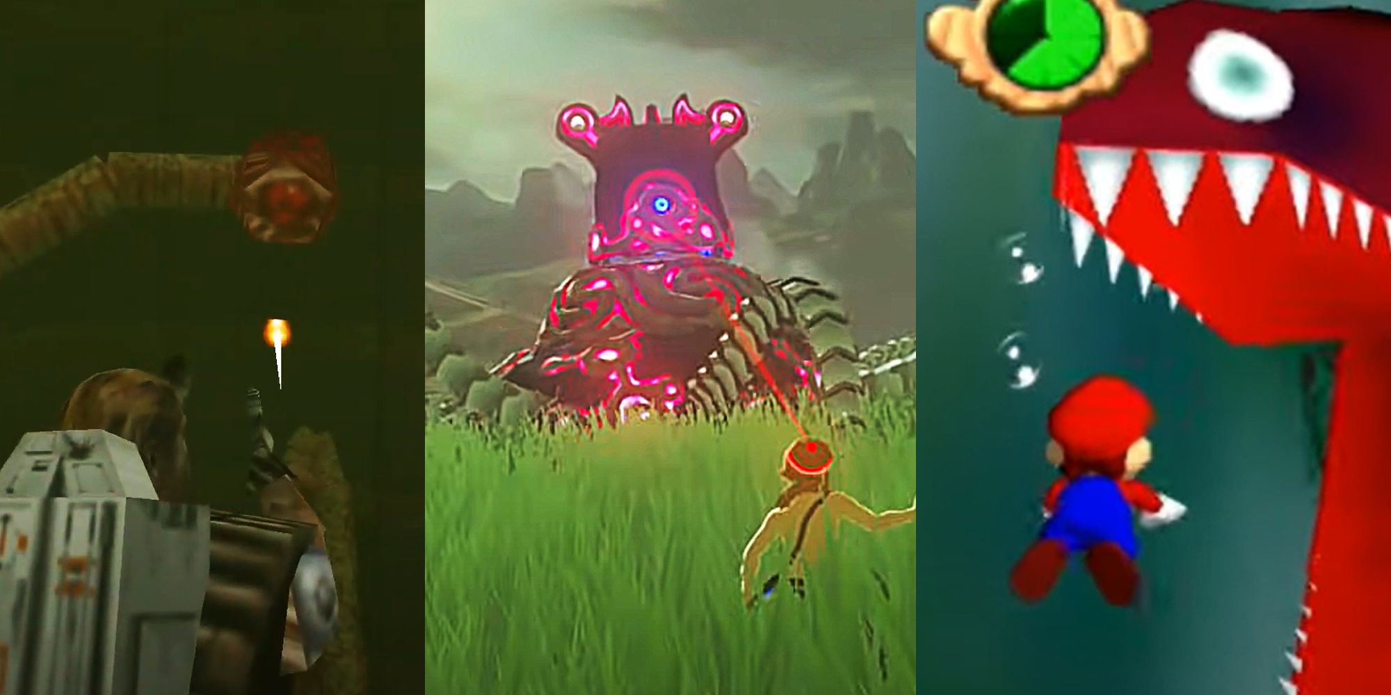 Dash Rendar Shoots Seeker Missile Shadows of Empire, Guardian Aims At Link Breath Of The Wild, Giant Eel After Mario Mario 64