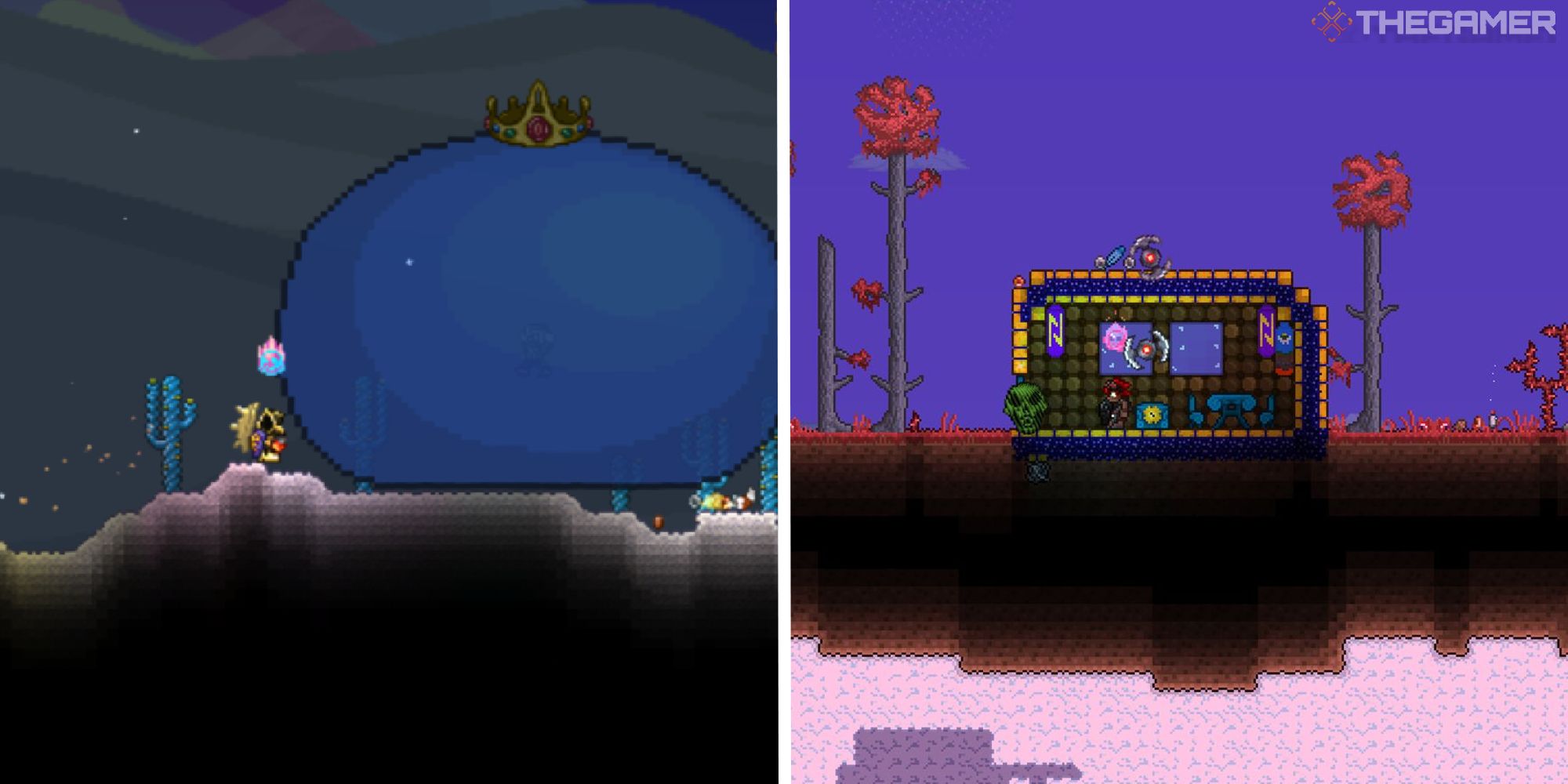 This is a secret rainbow seed in Terraria that makes everything colour
