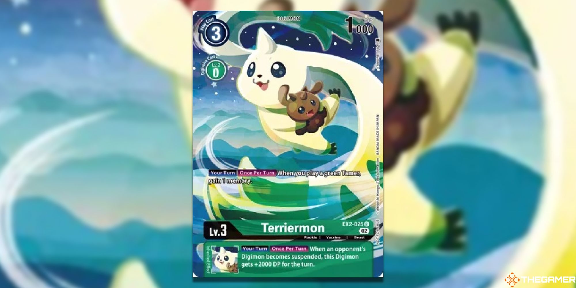 terriermon card art from illustration contest 2022 digimon card game