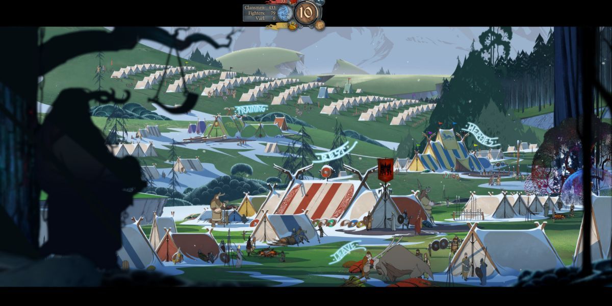 The Banner Saga Screenshot Of Tents In A Valley
