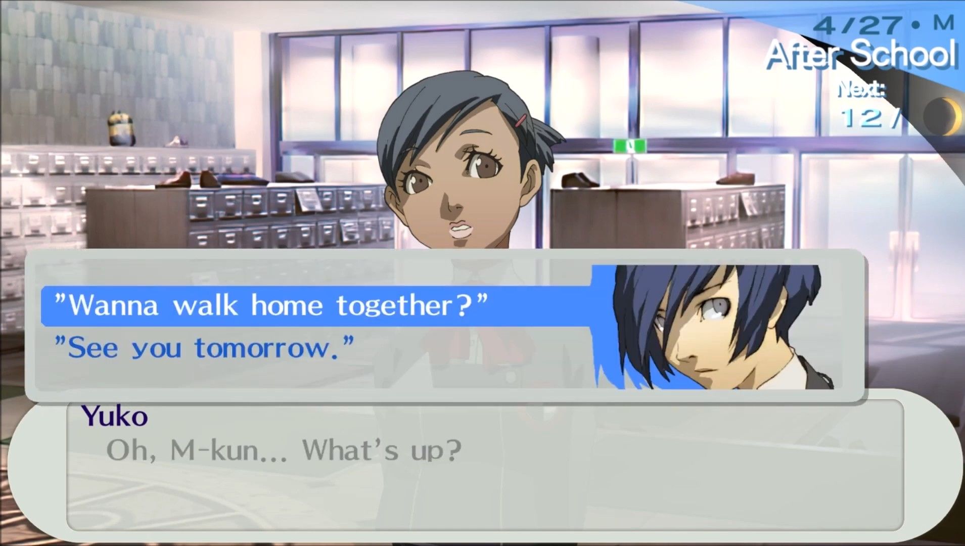 the conversation trigger to begin yuko's social link in persona 3 portable