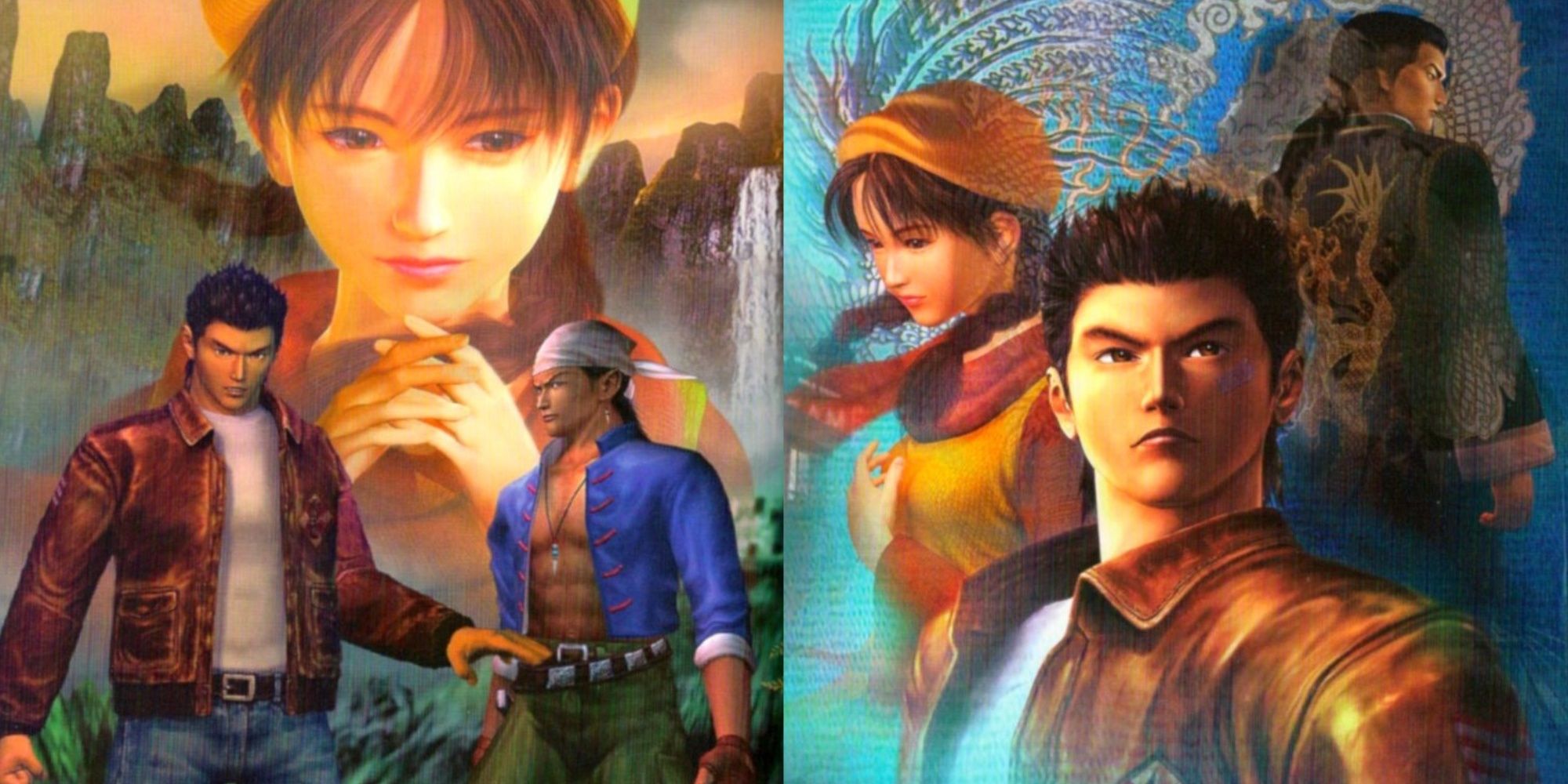 The covers to Shenmue 1 and 2 in the way they look in the collection's reverse box art.