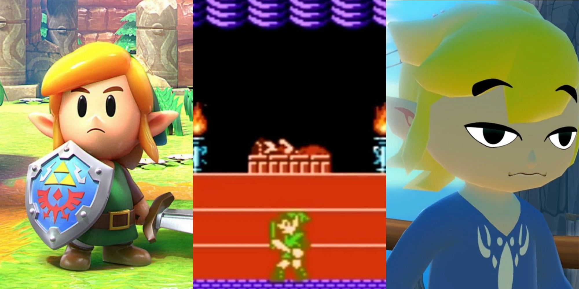 Link's Awakening DX, Zelda 2, and Wind Waker