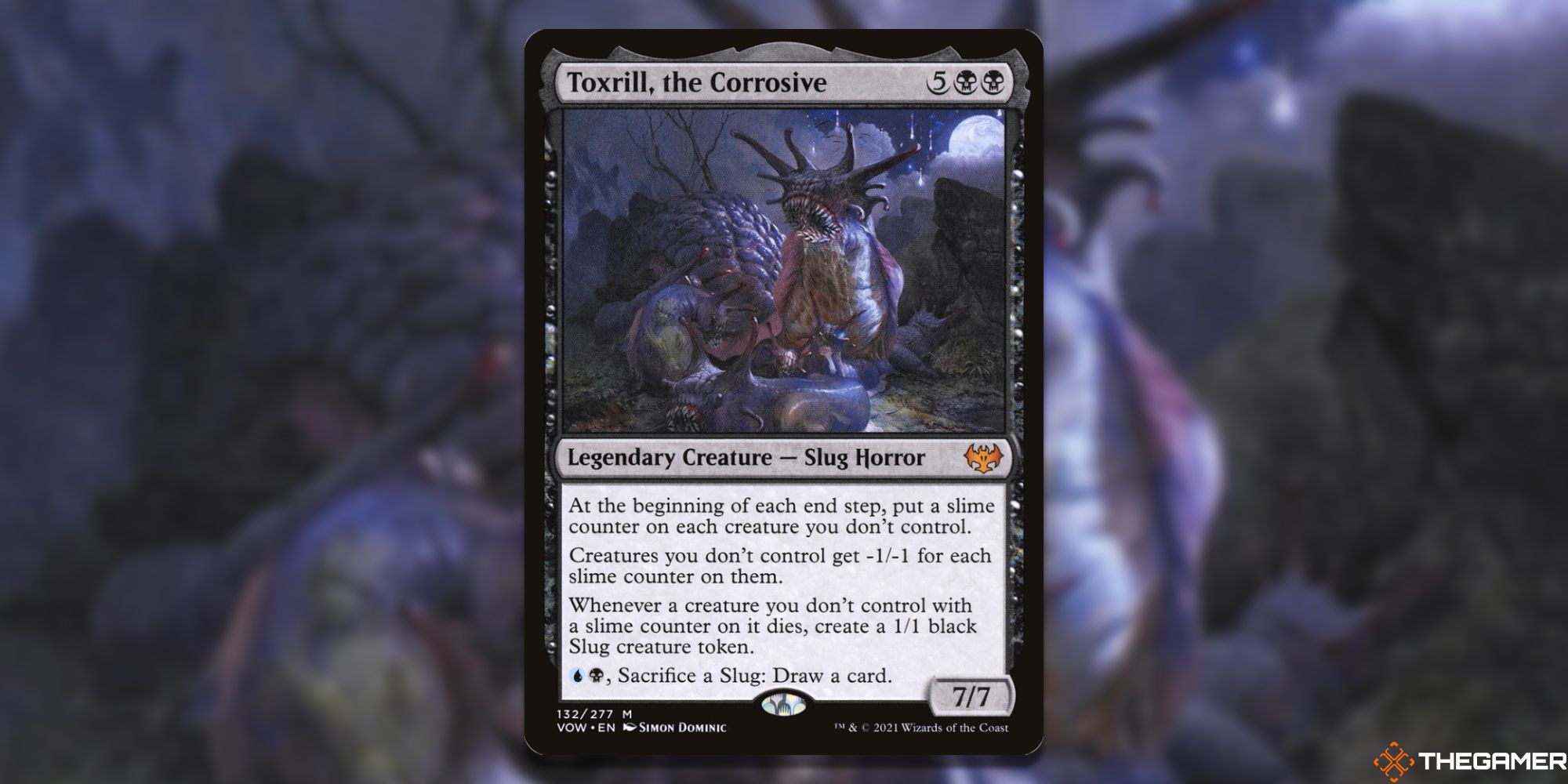 Image of the Toxrill, the Corrosive card in Magic: The Gathering, with art by Simon Dominic