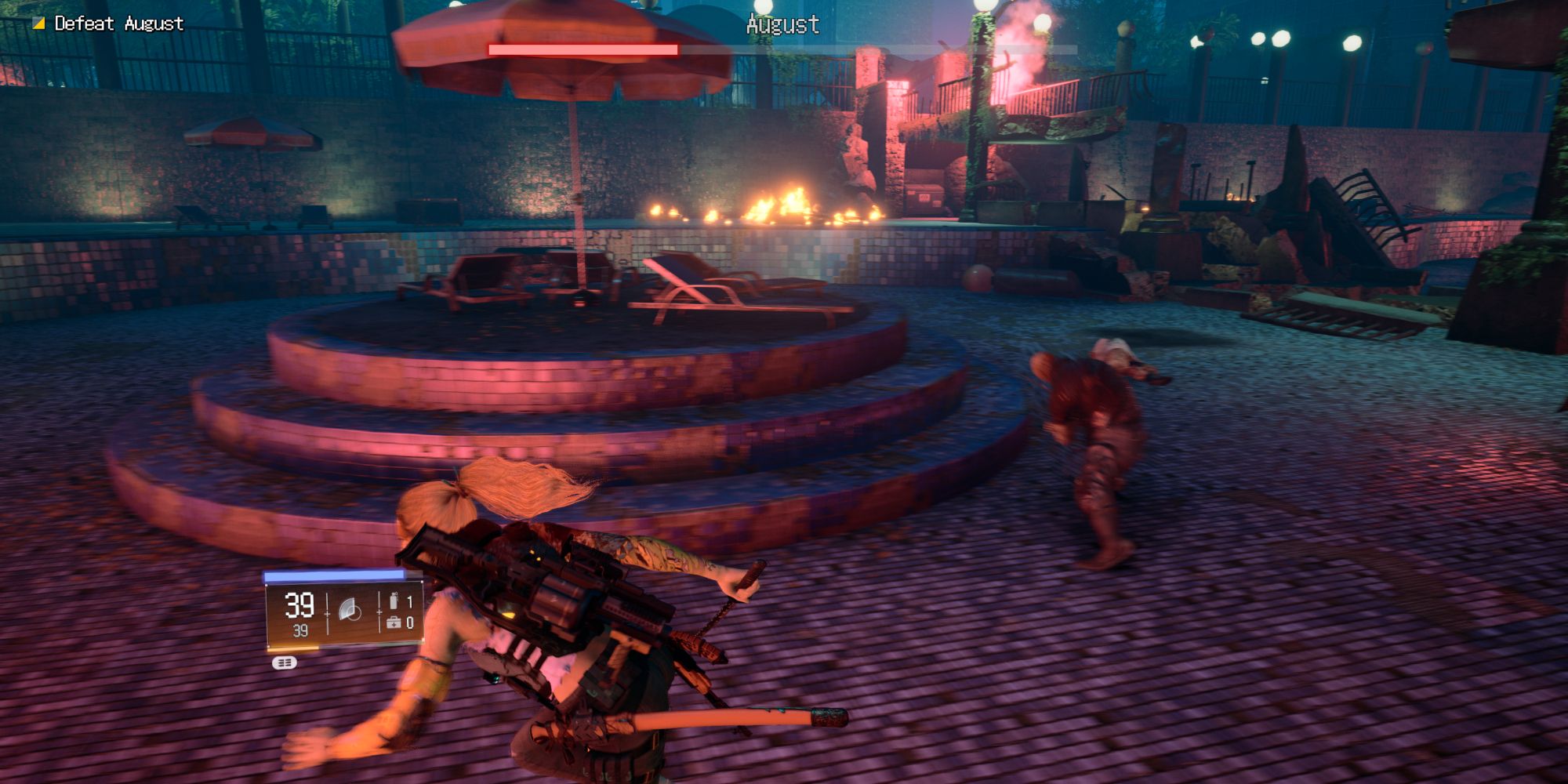 Stone Evading August's Heavy Strike during Phase Two of the boss encounter in Wanted: Dead.