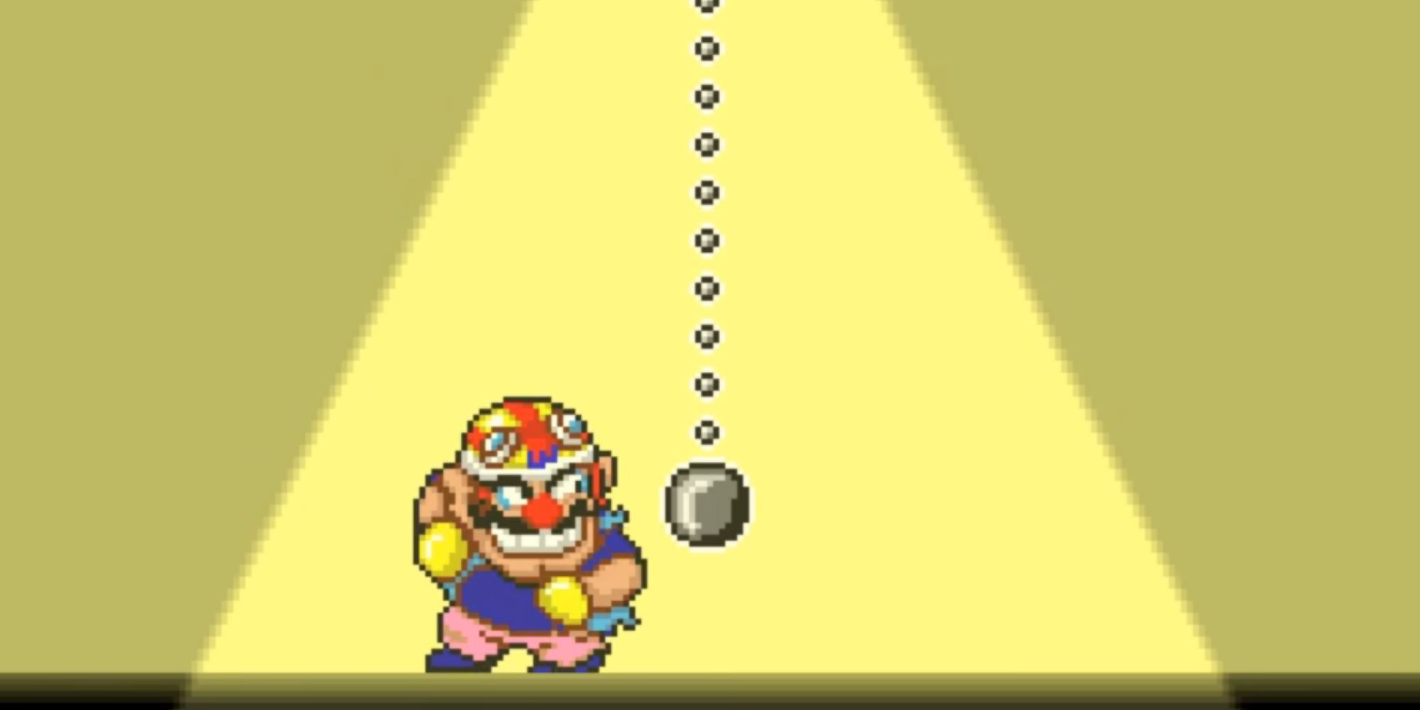 Wario prepares to hit a punching bag in WarioWare Inc