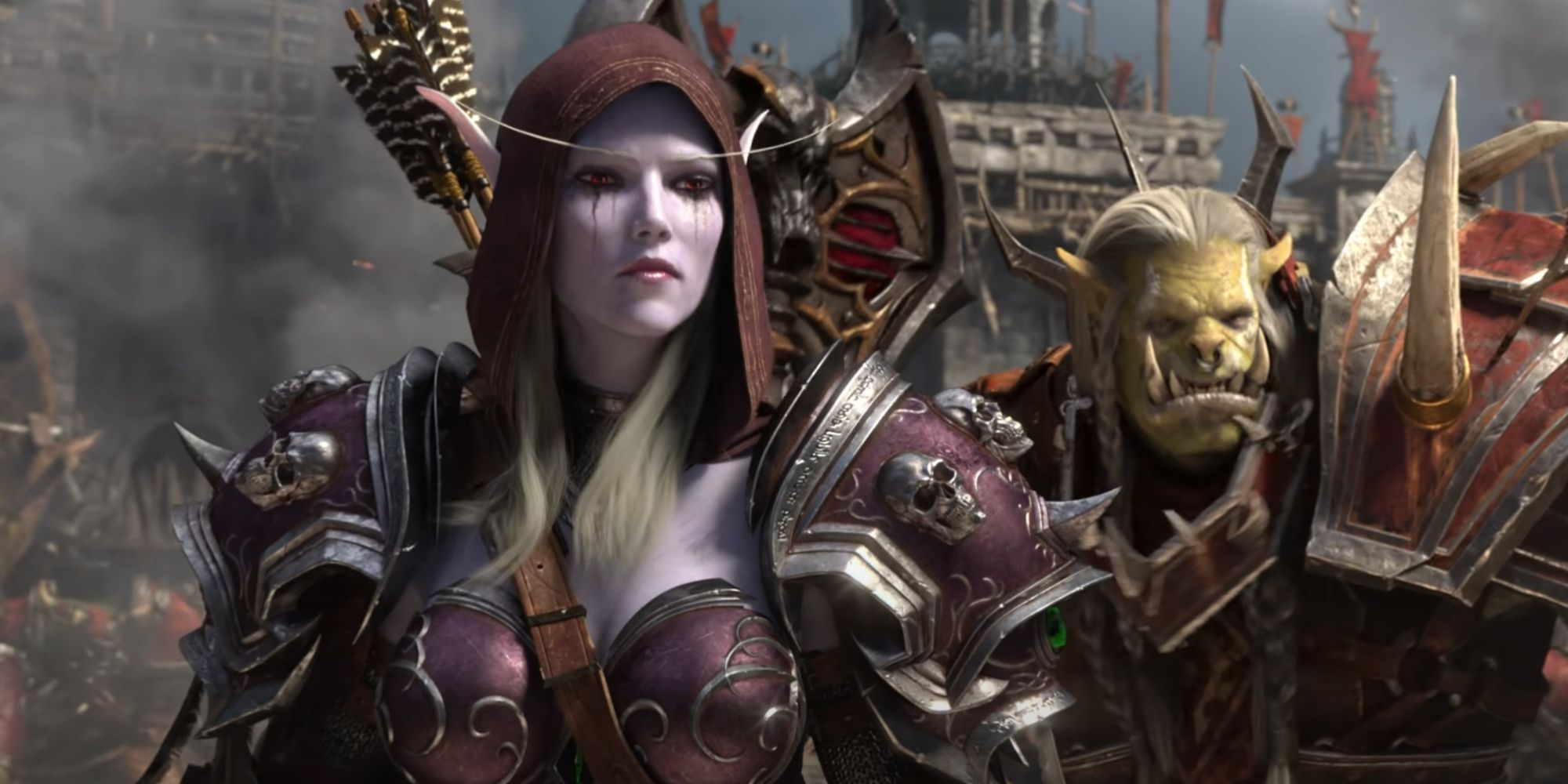 World of Warcraft Battle For Azeroth Sylvanas and Saurfang in battle