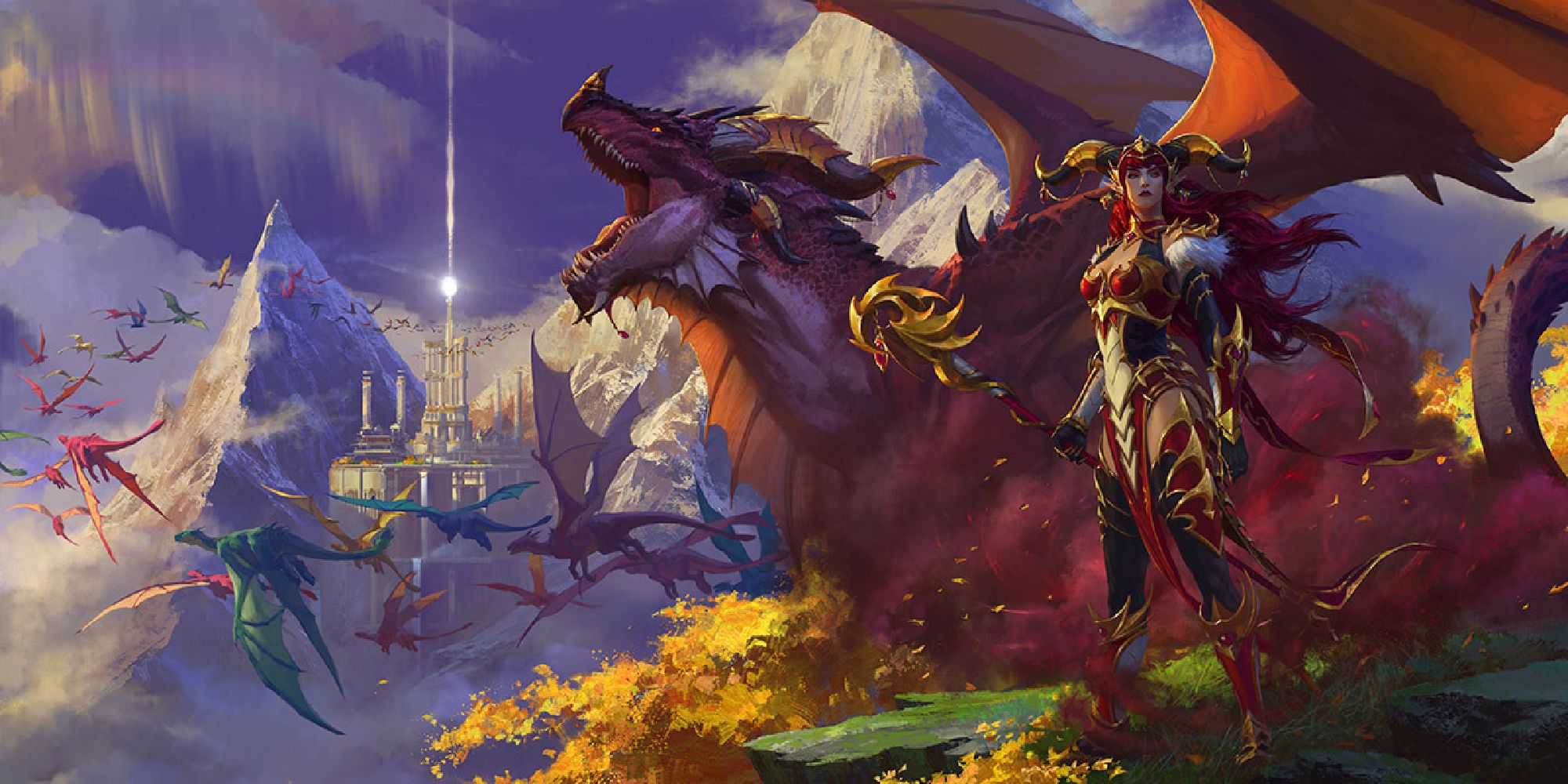 world of warcraft dragonflight promotional artwork