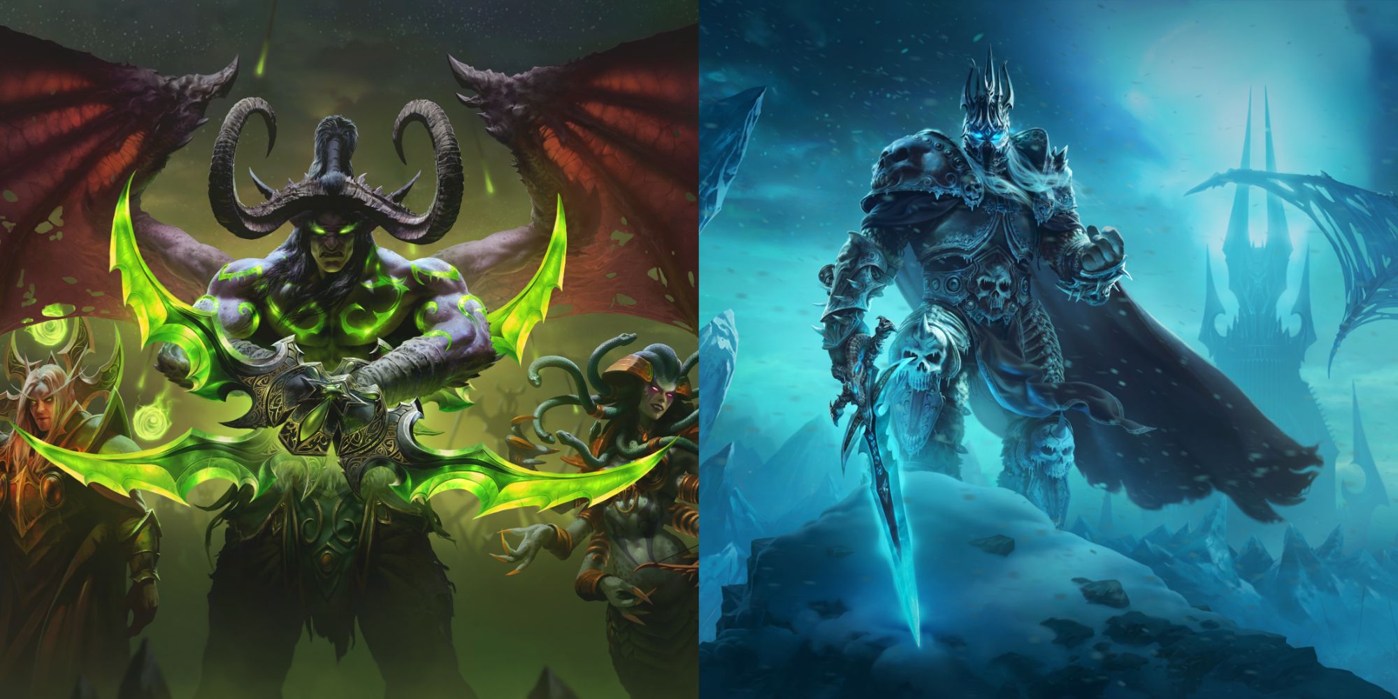 World of Warcraft: Illidan Stormrage and Arthas as the Lich King 