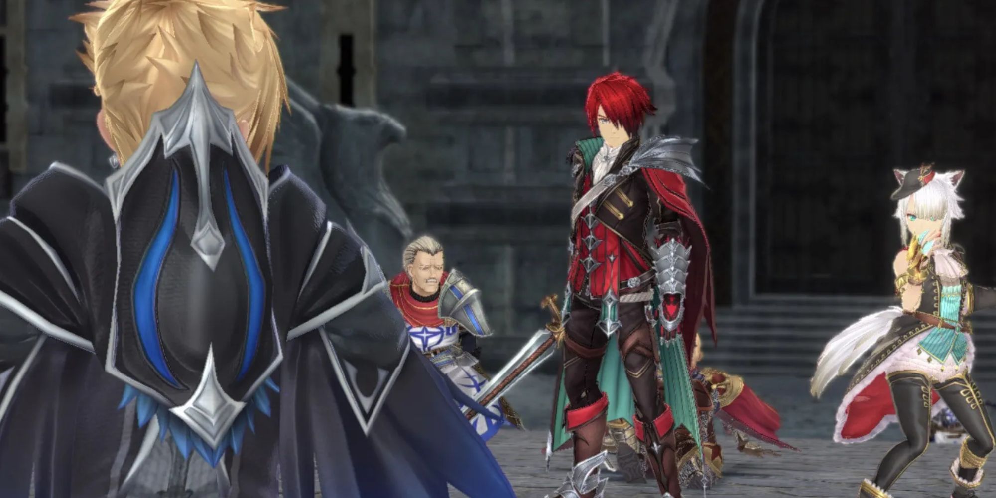 Ys 9 Adol and the party in a confrontation scene