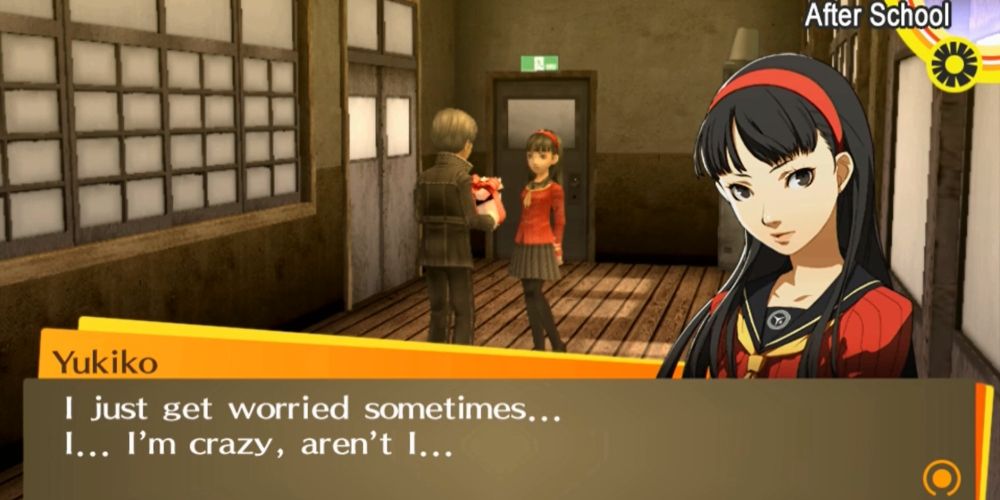 Yukiko gaslighting herself on Valentine's Day in Persona 4 Golden