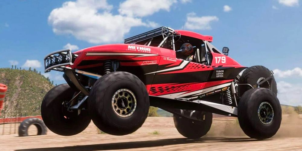 2020 Jimco Hammerhead driving on rear wheels in forza horizon 5 rally adventure
