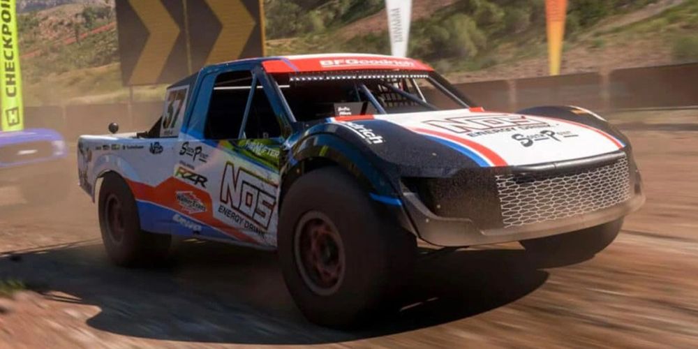2021 RJ Anderson driving down dirt road in forza horizon 5 rally adventure