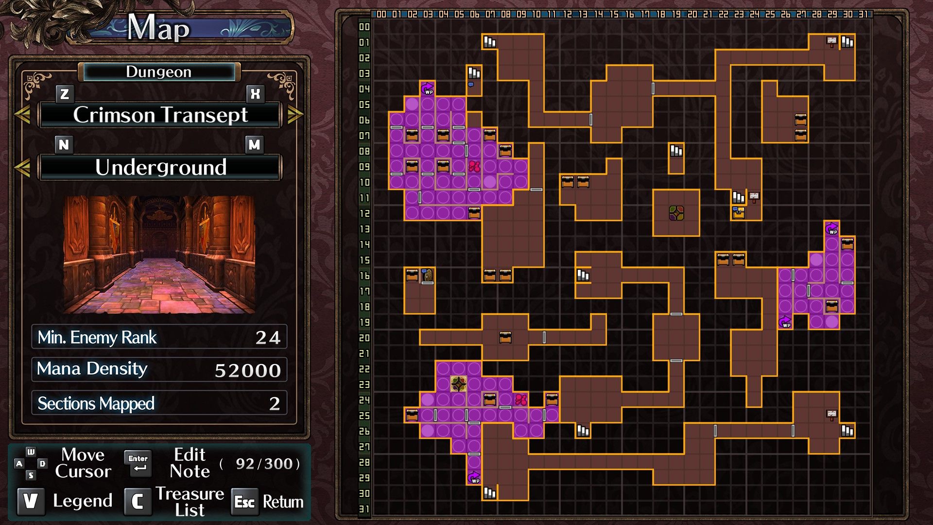 The location of the Screw Of Ghalaya on a map in Labyrinth Of Galleria: The Moon Society.