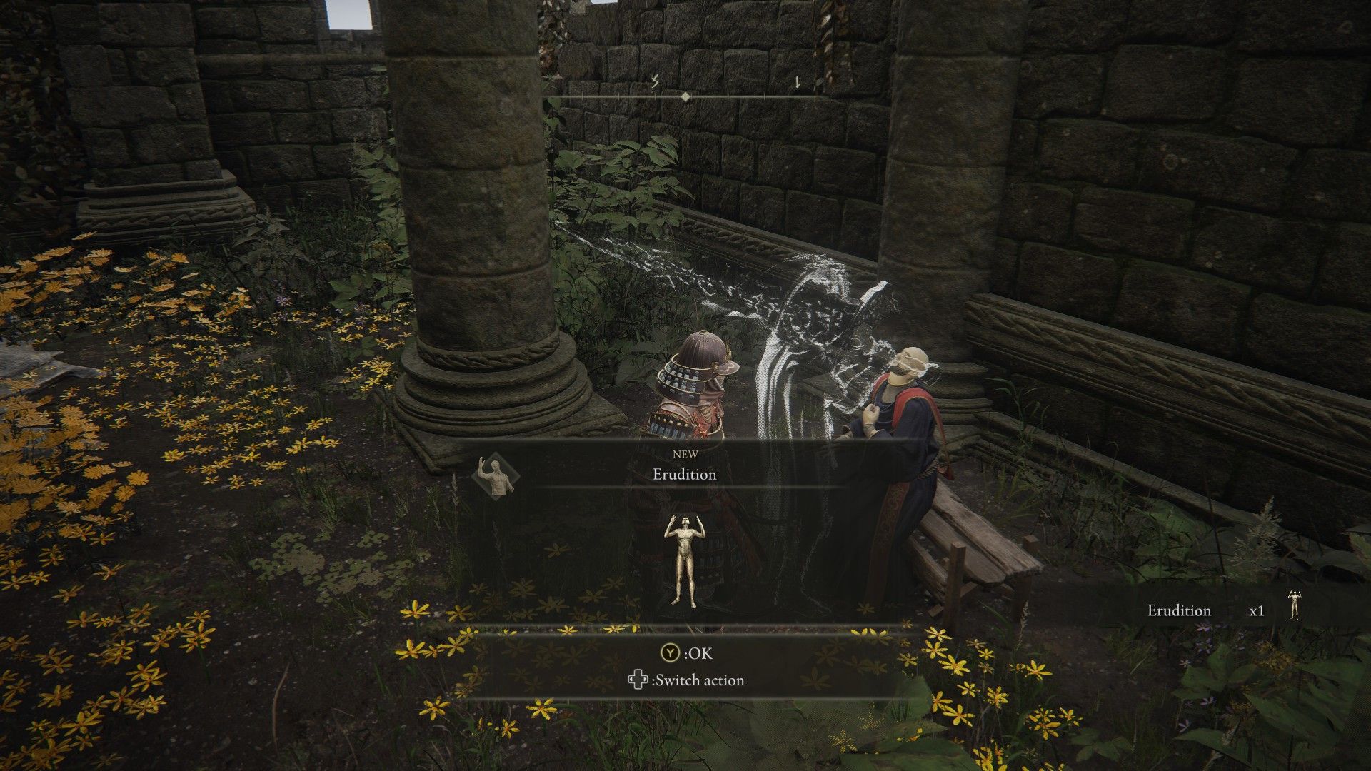 Thops Gives Erudition To Samurai After Giving Glintstone Key in Elden Ring